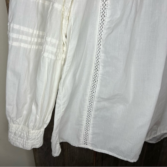 Madewell Kaisley Top Voile White Pin Tuck Ruffle Blouse small - Picture 6 of 13